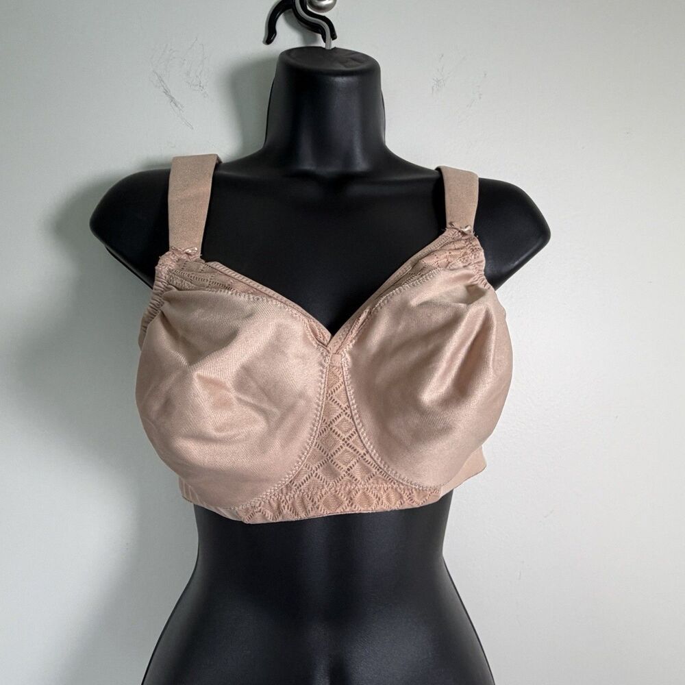 Glamorise Bra Tan MagicLift Seamless Support T Shirt Wireless Cafe 1080 Sz 36C